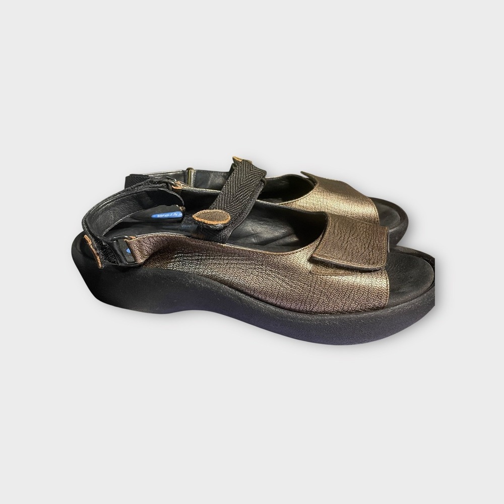 Wolky Platform Sandals 11.5/12 Jewel‎ Bronze Metallic Leather Women's Adjustable